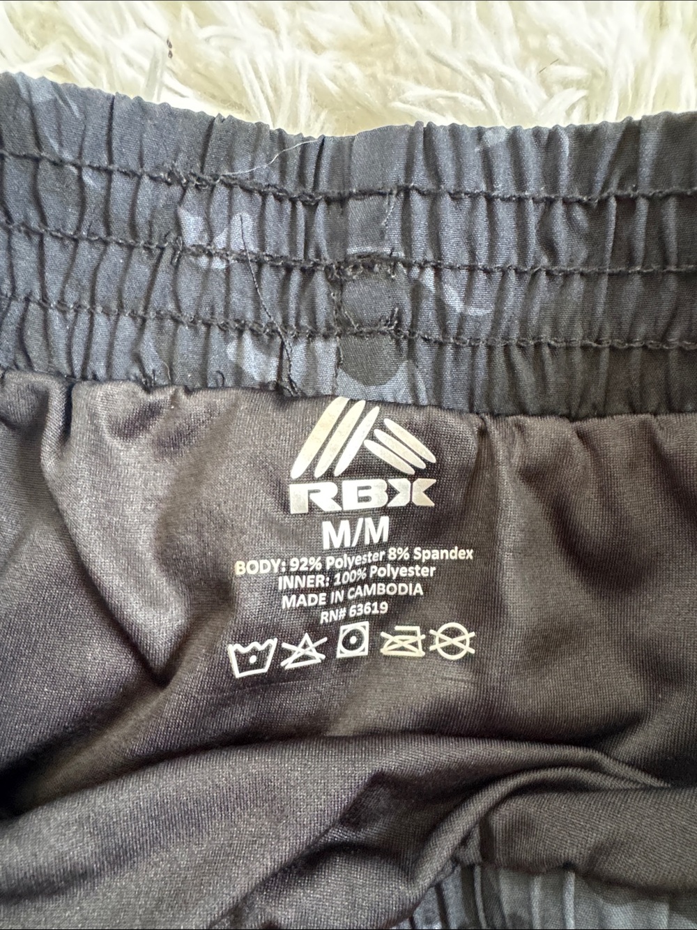 RBX Black Camo Running Athletic Shorts - Picture 2 of 7